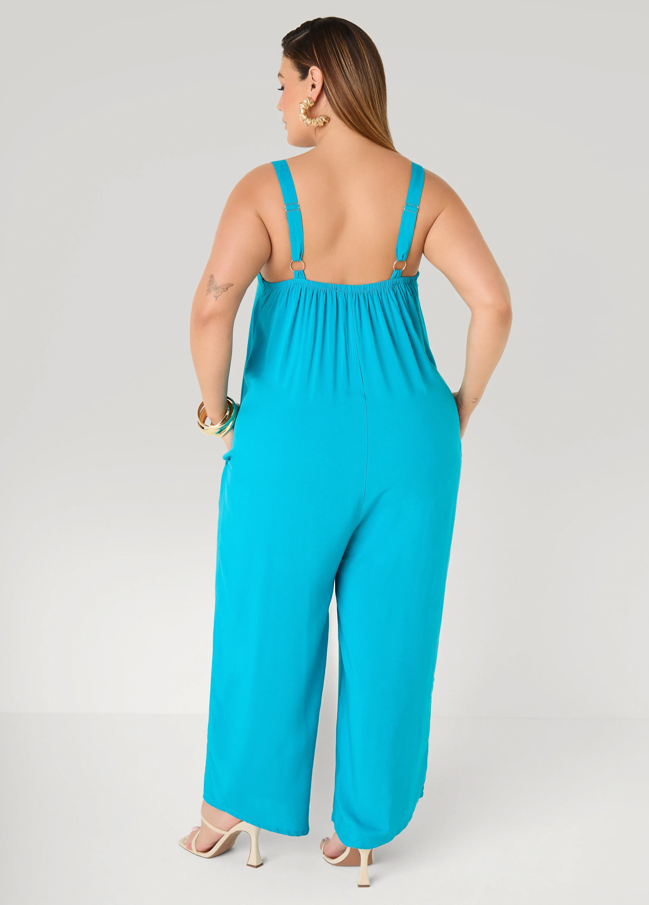 Woven Wide Leg Jumpsuit - Image 6