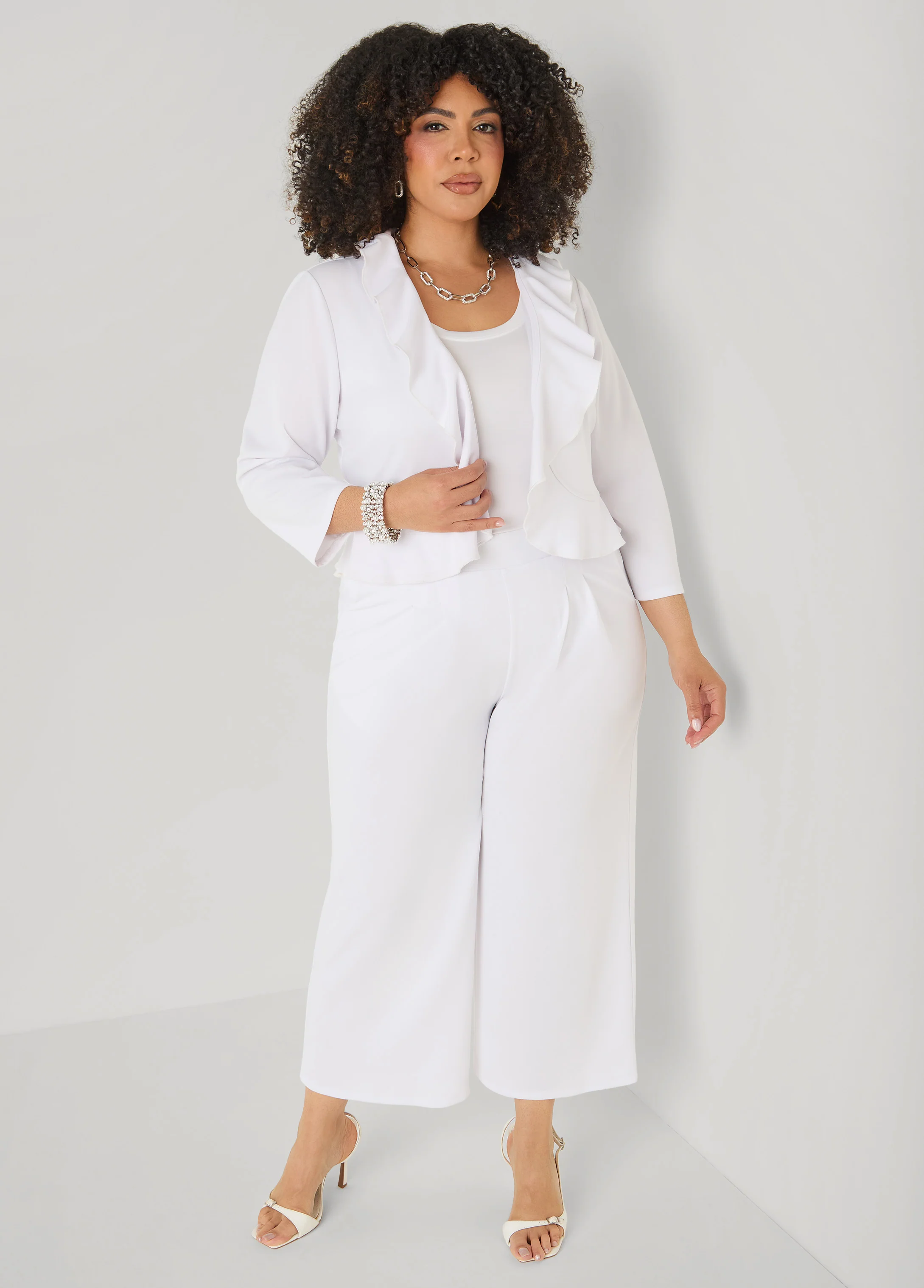 Ruffled Open Front Jacket - Image 3
