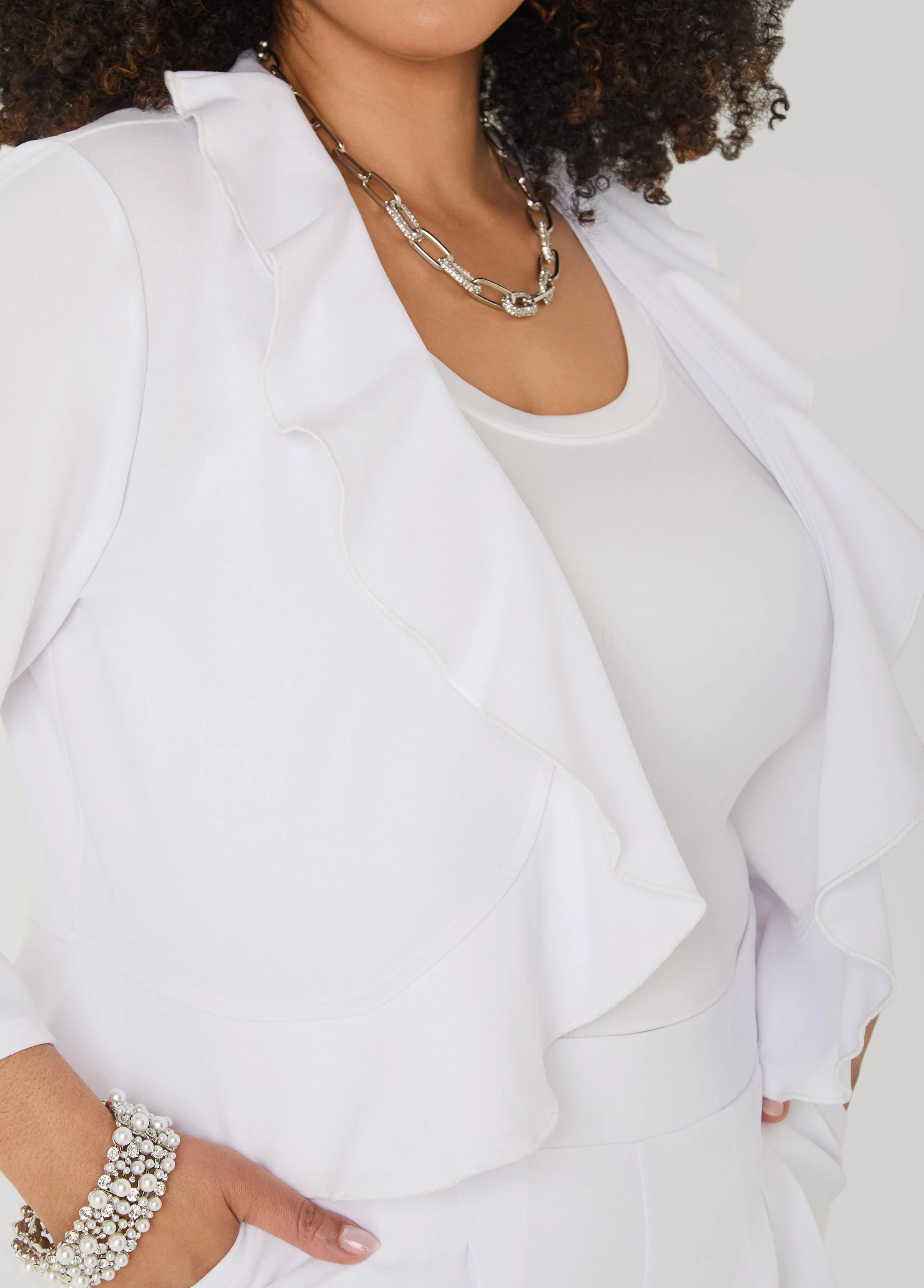 Ruffled Open Front Jacket - Image 5