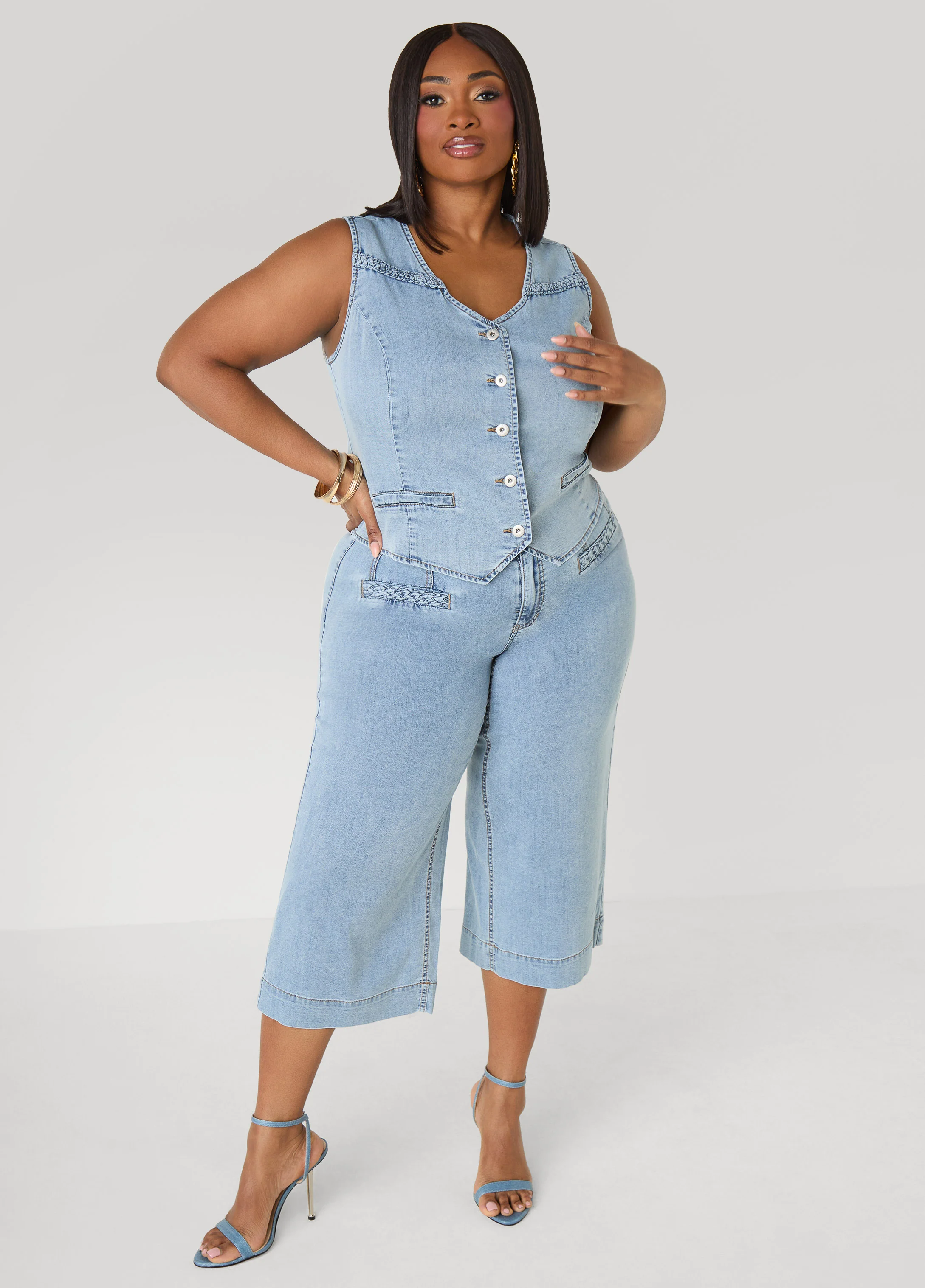 Braided Chambray Vest - Image 3