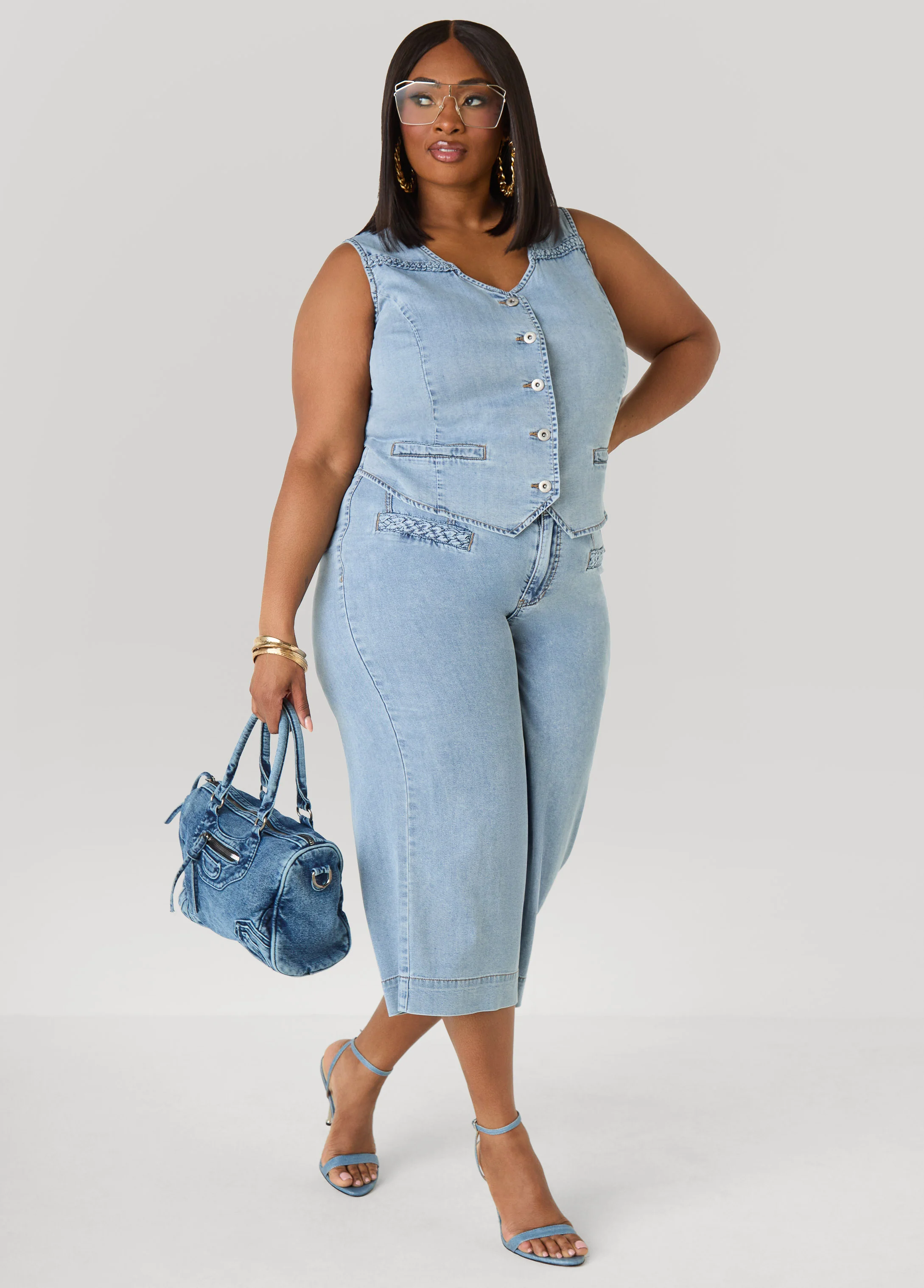 Braided Chambray Vest - Image 4