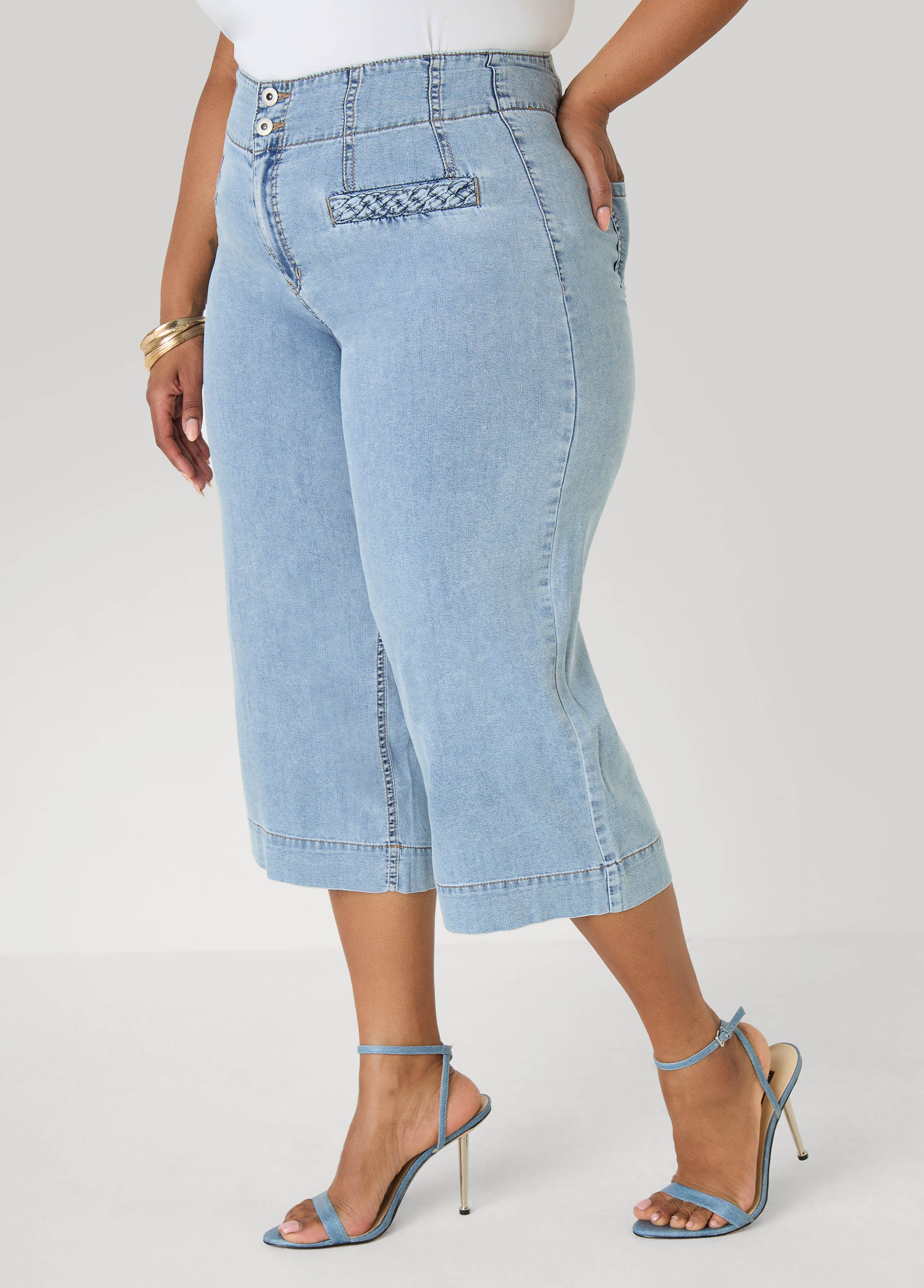 Braided Chambray Capris - Image 3