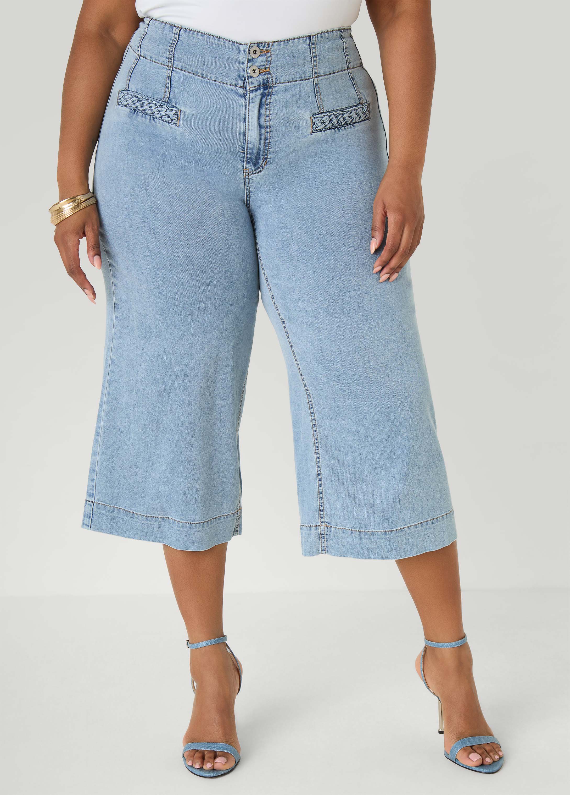 Braided Chambray Capris - Image 4