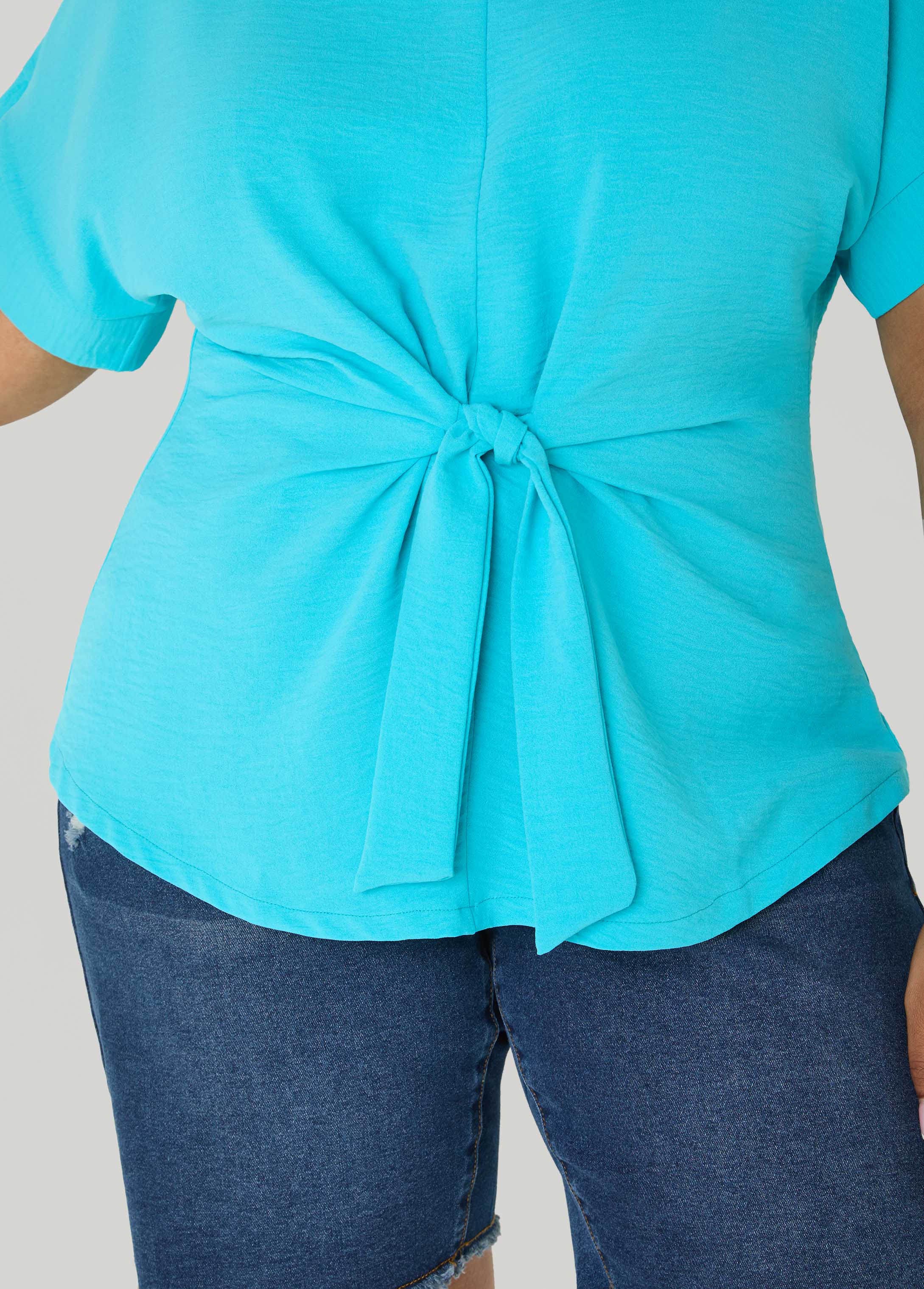 Tie Front V Neck Top - Image 13